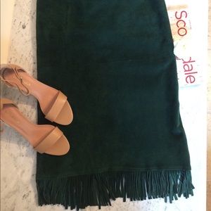 SOLD Suede Skirt with Fringe
